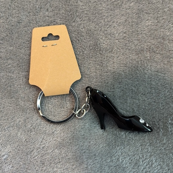 Elegant🖤Black Stiletto🖤Keychain with Rhinestones/NIP - Picture 3 of 3
